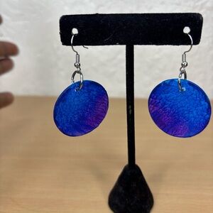 Blue and Purple Dangle Earrings
